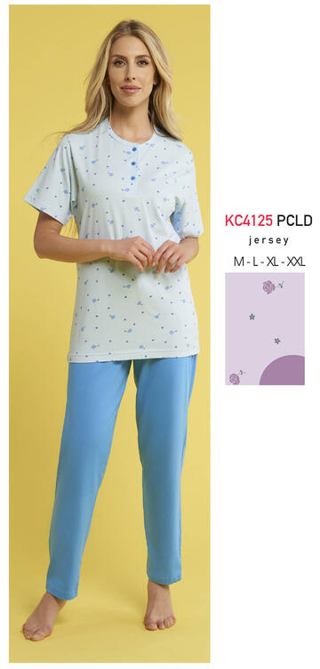 ART. KC4125 PCLD- pigiama donna m/m cotone kc4125 pcld - Fratelli Parenti